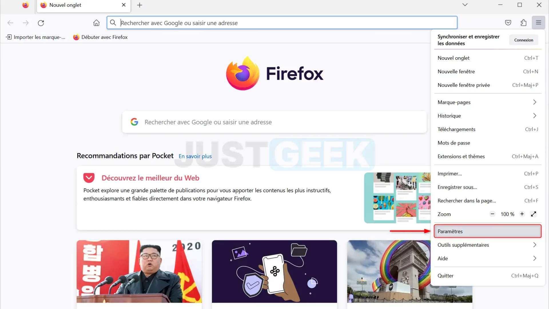 Paramètres Mozilla Firefox