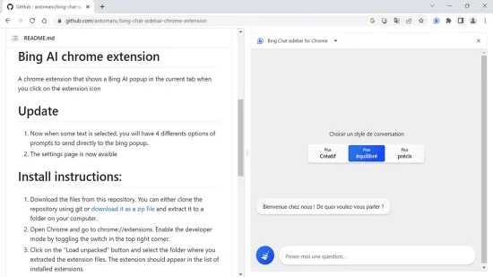 Ajouter Bing Chat dans le panneau latéral de Google Chrome