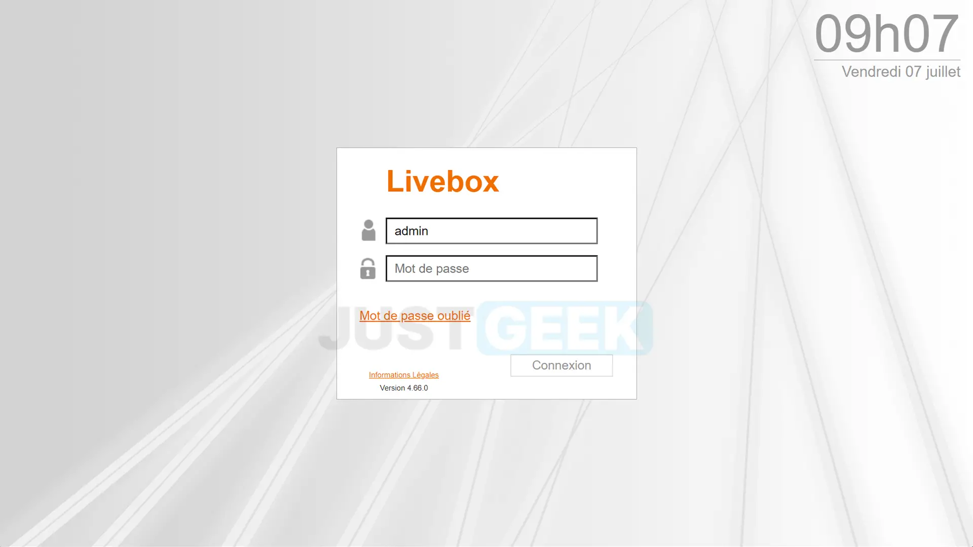 Connectez-vous à l'interface administrateur de votre box