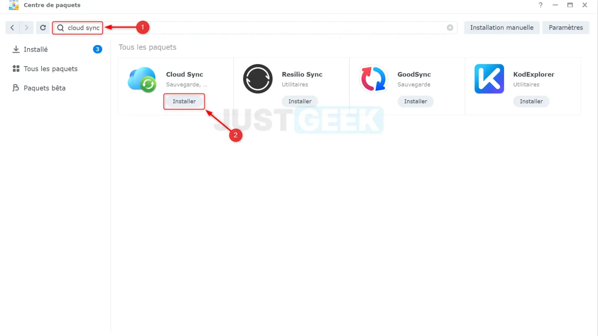 Installer Cloud Sync sur votre NAS Synology