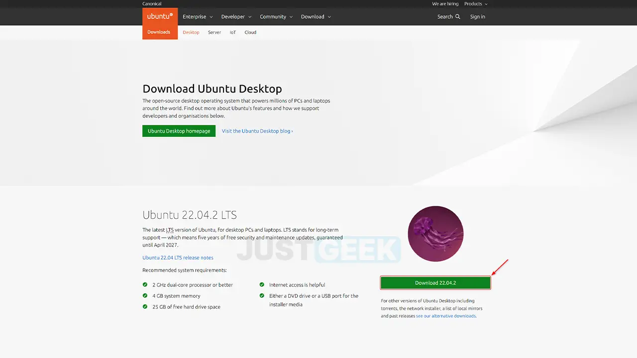 Télécharger l'image ISO Ubuntu