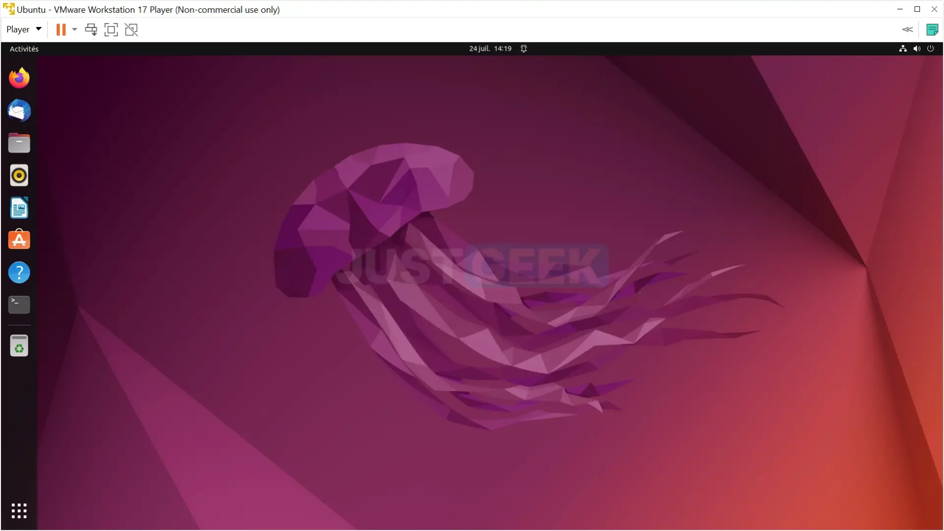 Capture d'écran d'Ubuntu sur VMware