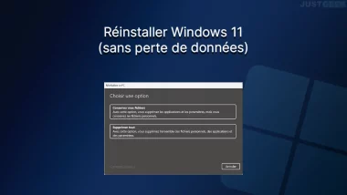 Réinstaller Windows 11 sans perte de données