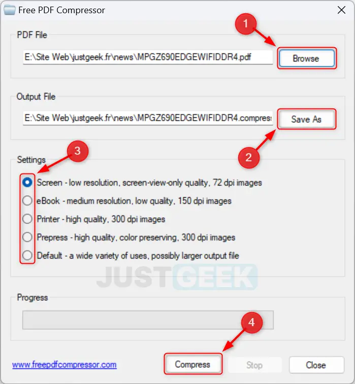 Compresser un PDF avec le logiciel gratuit Free PDF Compressor
