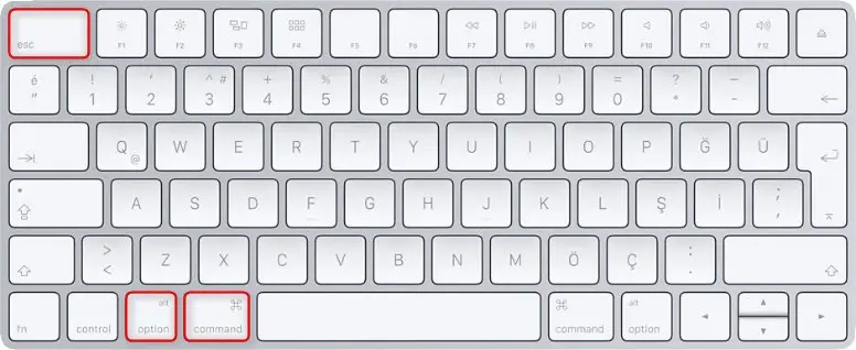 Raccourci clavier pour forcer la fermeture d'une application sur Mac