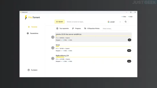 PikaTorrent, un client torrent moderne et gratuit