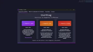 UserDiag, un logiciel de diagnostic PC gratuit