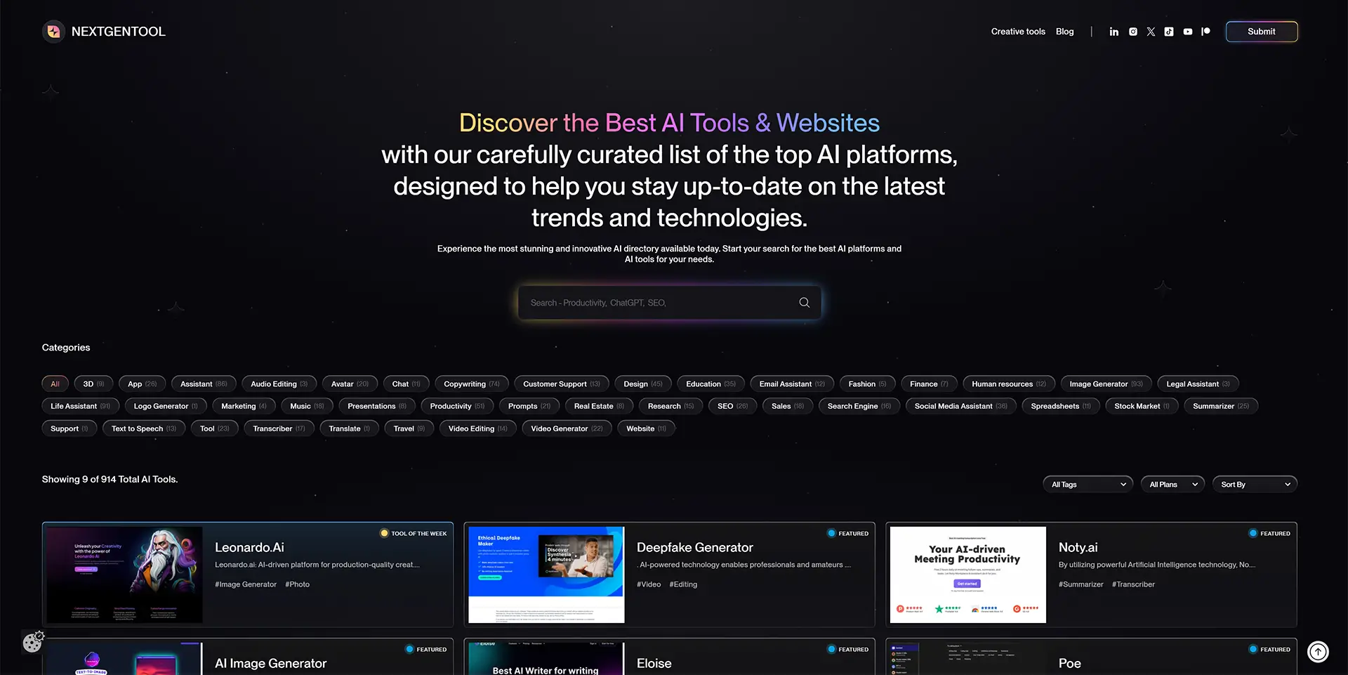 NextGenTool : une bibliothèque d'outils basés sur l'intelligence artificielle (IA).