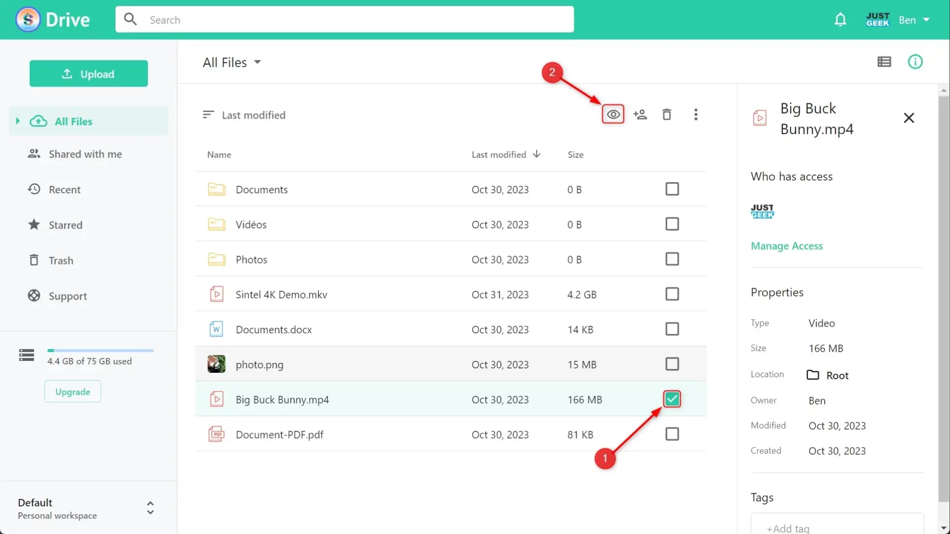 Visualiser un document depuis l'interface de Suku Drive