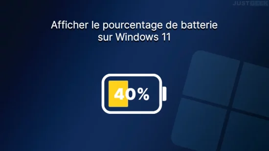 Afficher le pourcentage de batterie sur Windows 11