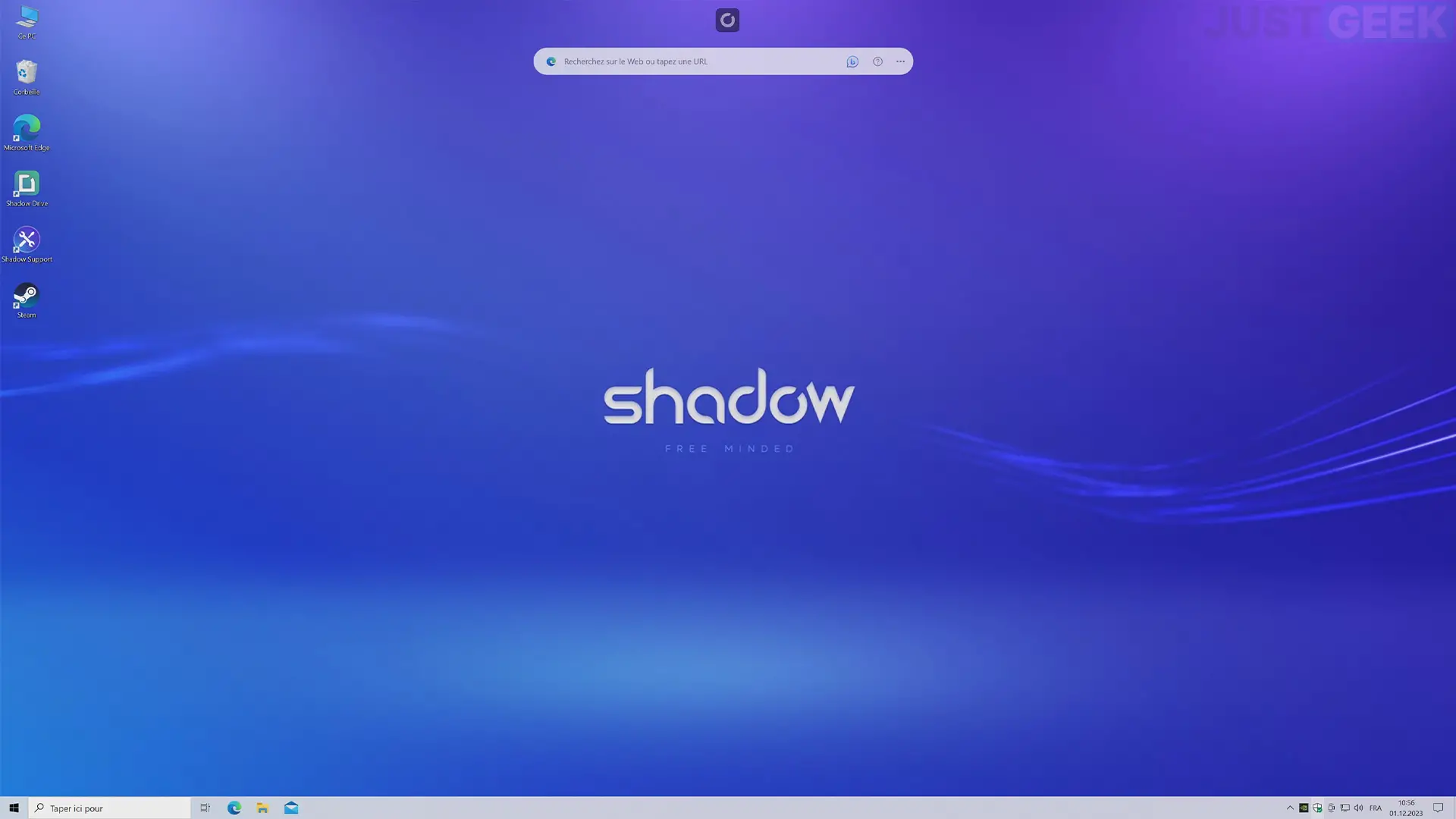 Capture d'écran de Shadow PC, le PC gaming dans le Cloud