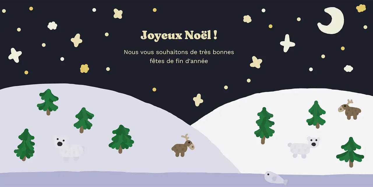 Exemple de carte de vœux pour Noël réalisée sur Christmas Cards