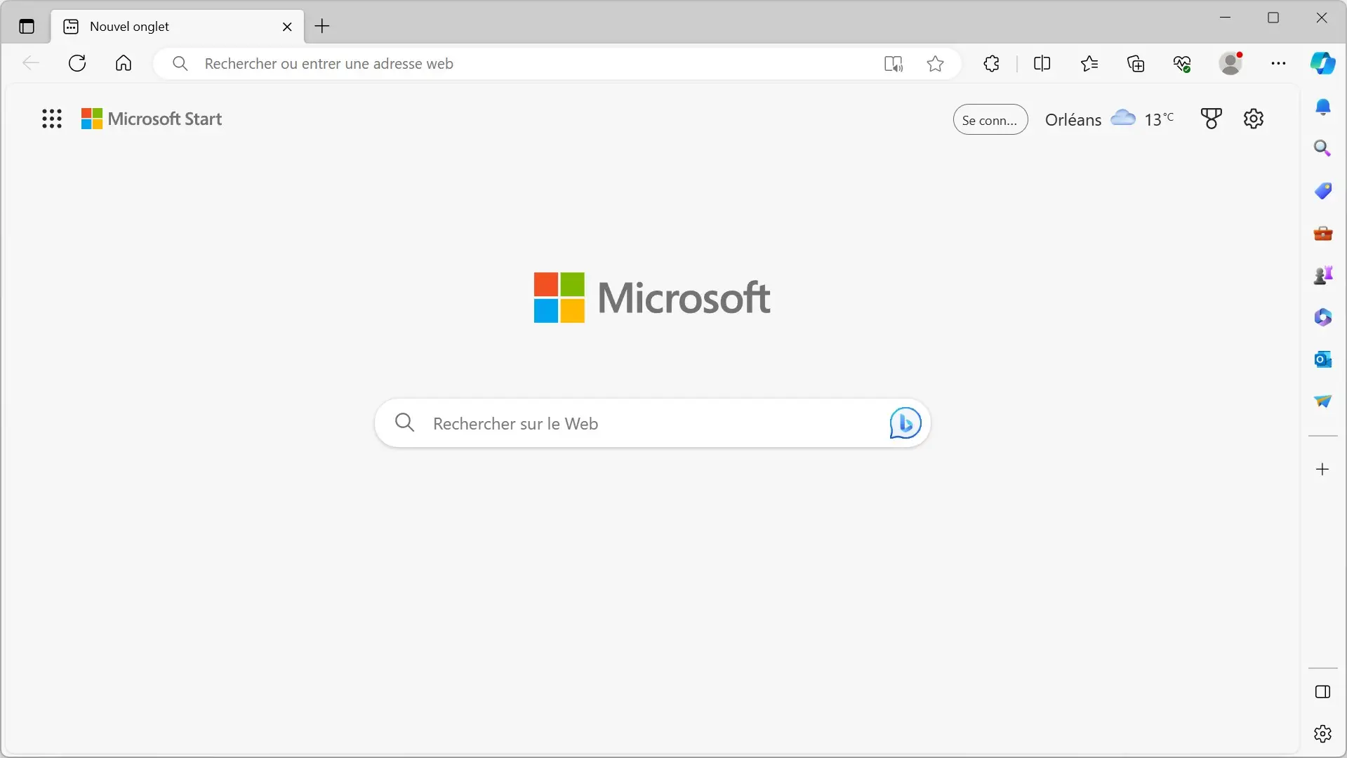 Page « Nouvel onglet » plus épurée sur Microsoft Edge