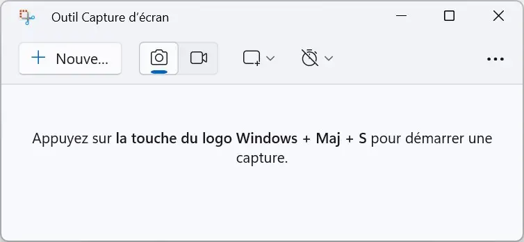 Interface de l'Outil Capture d'écran sur Windows 11