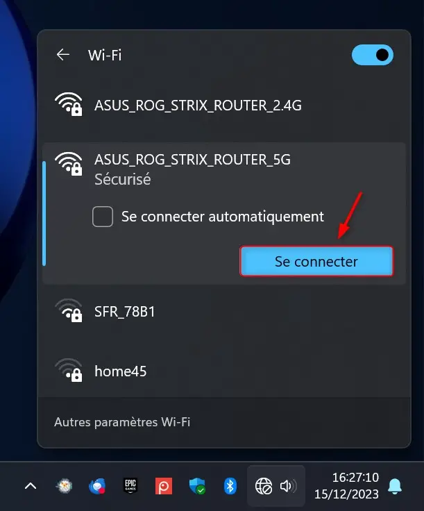 Se connexion à un réseau Wi-Fi sur Windows 11