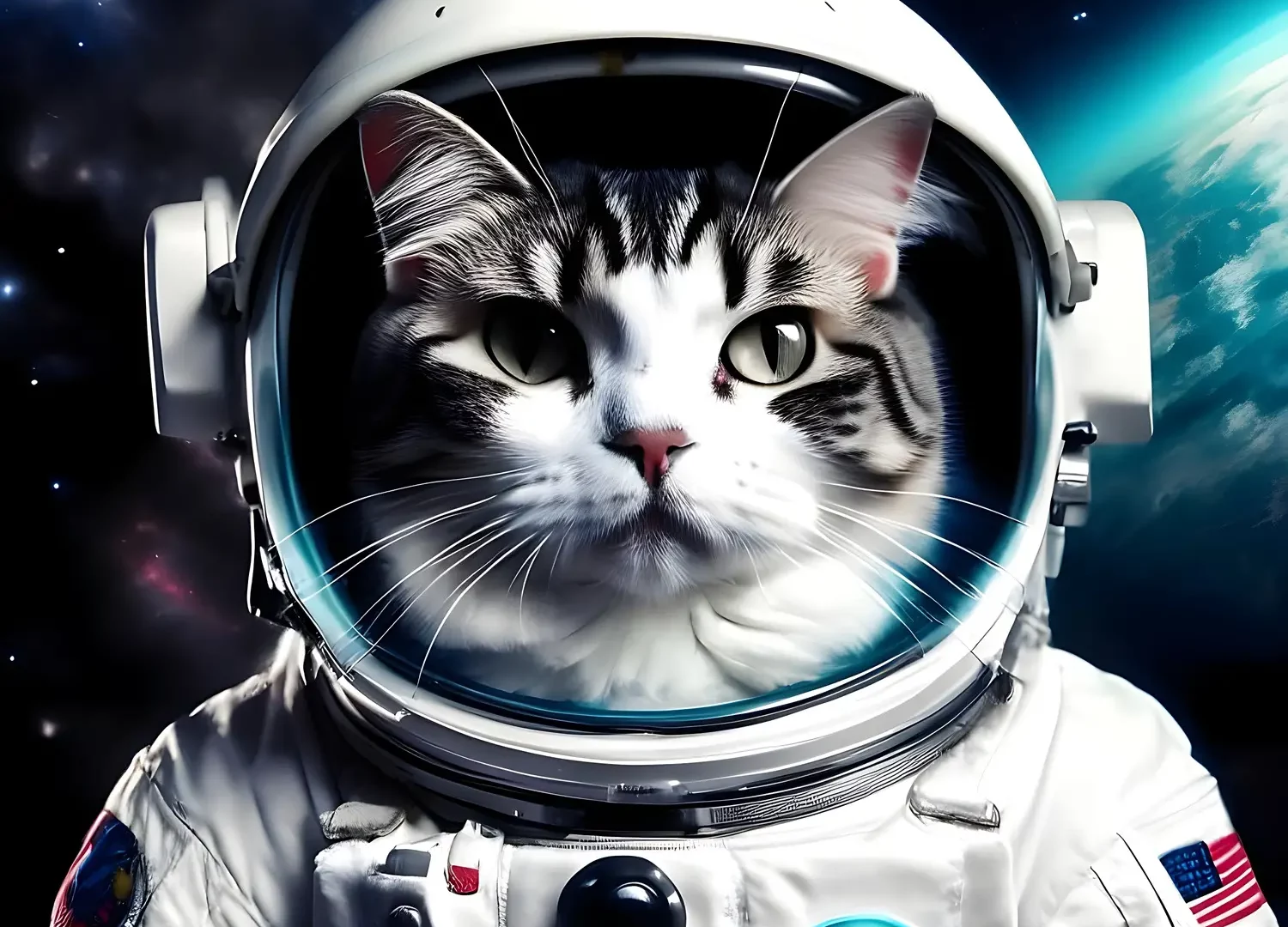Une image d'un chat cosmonaute générée par ImgGen AI