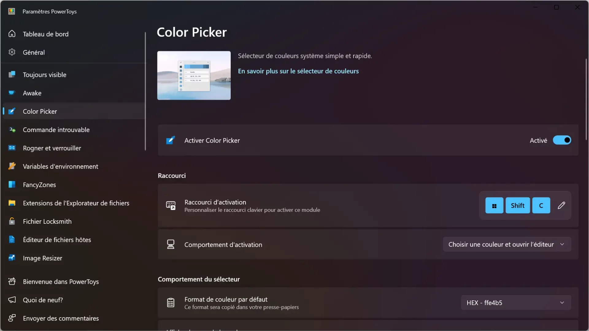 Color Picker, un sélecteur de couleurs système simple et rapide