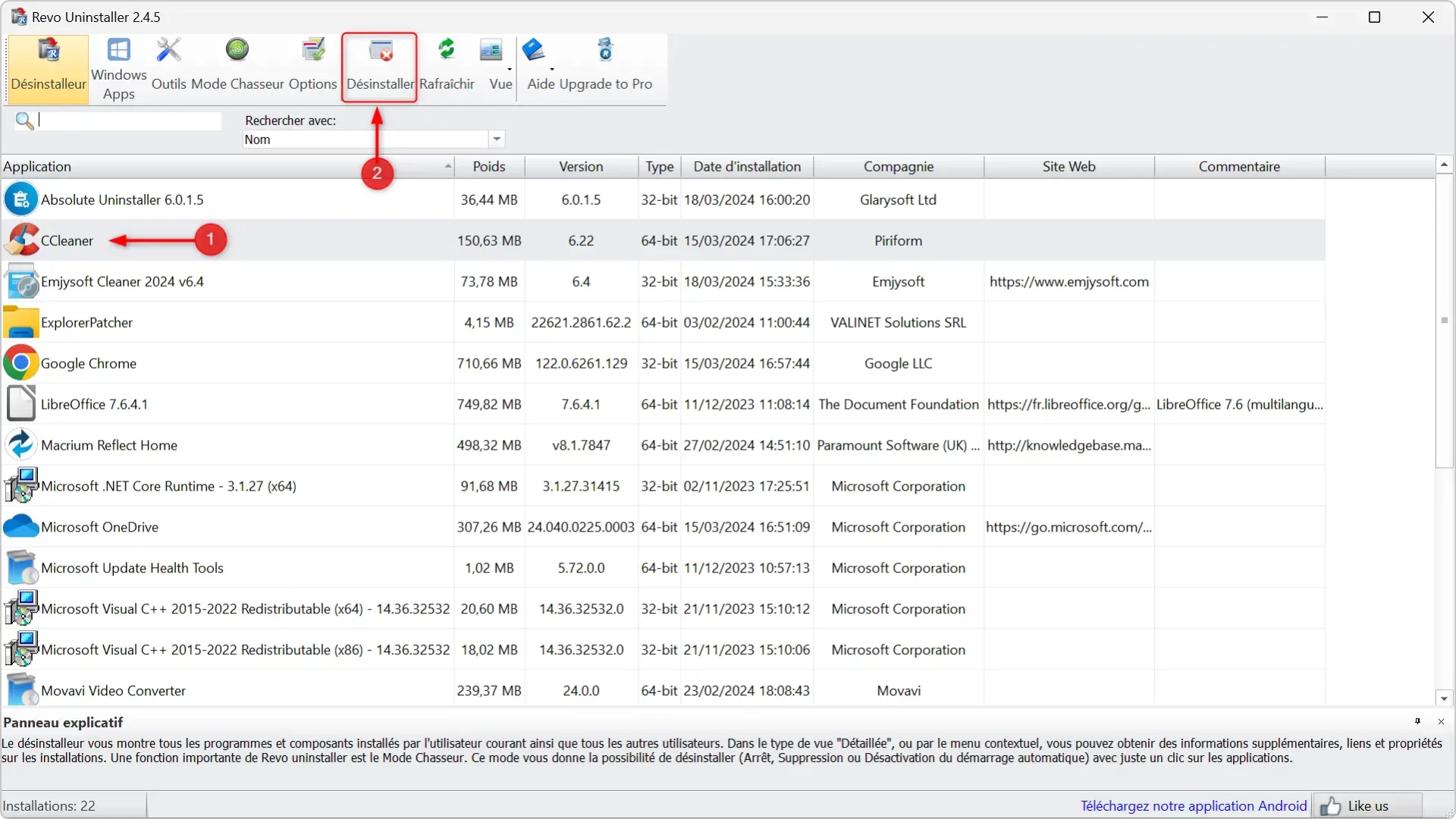 Désinstaller vos logiciels inutiles avec Revo Uninstaller