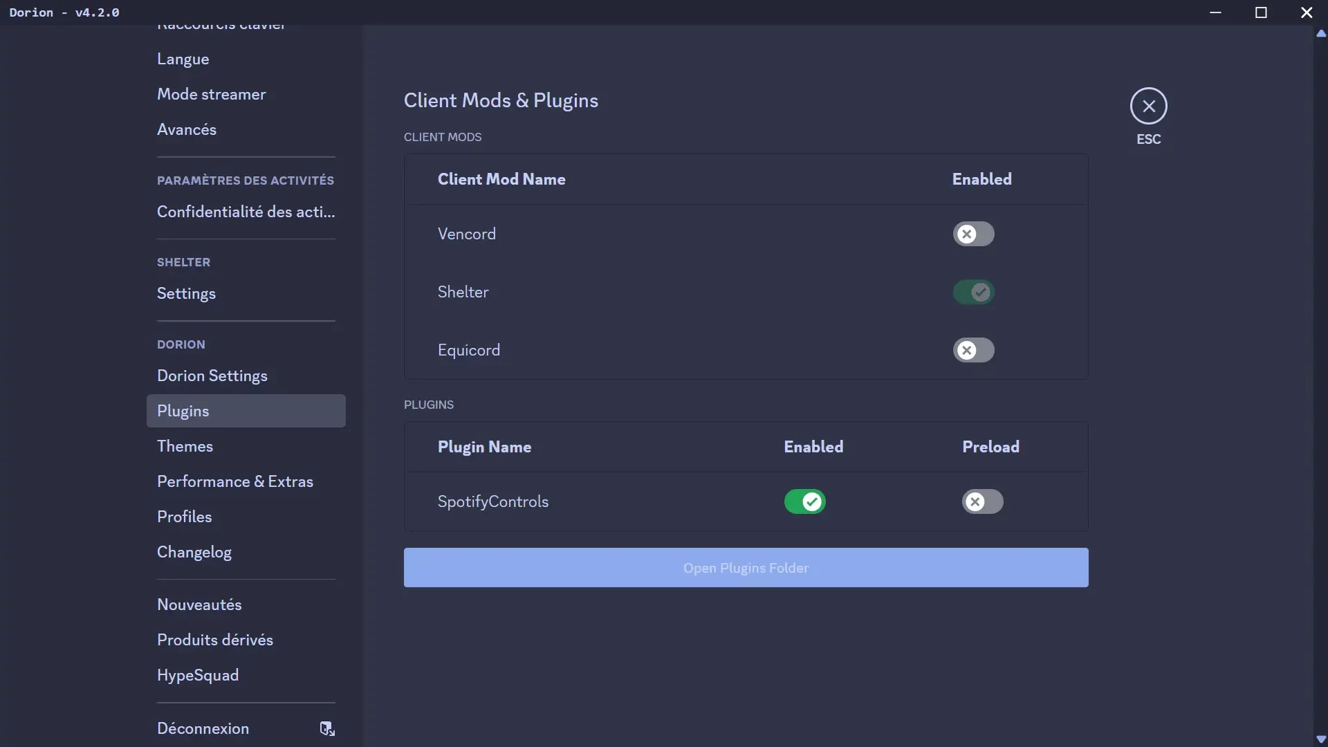 Installation de plugins dans Dorian