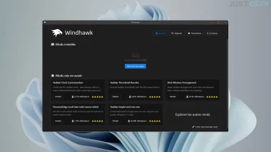 Windhawk, un outil gratuit pour personnaliser Windows 11 et 10