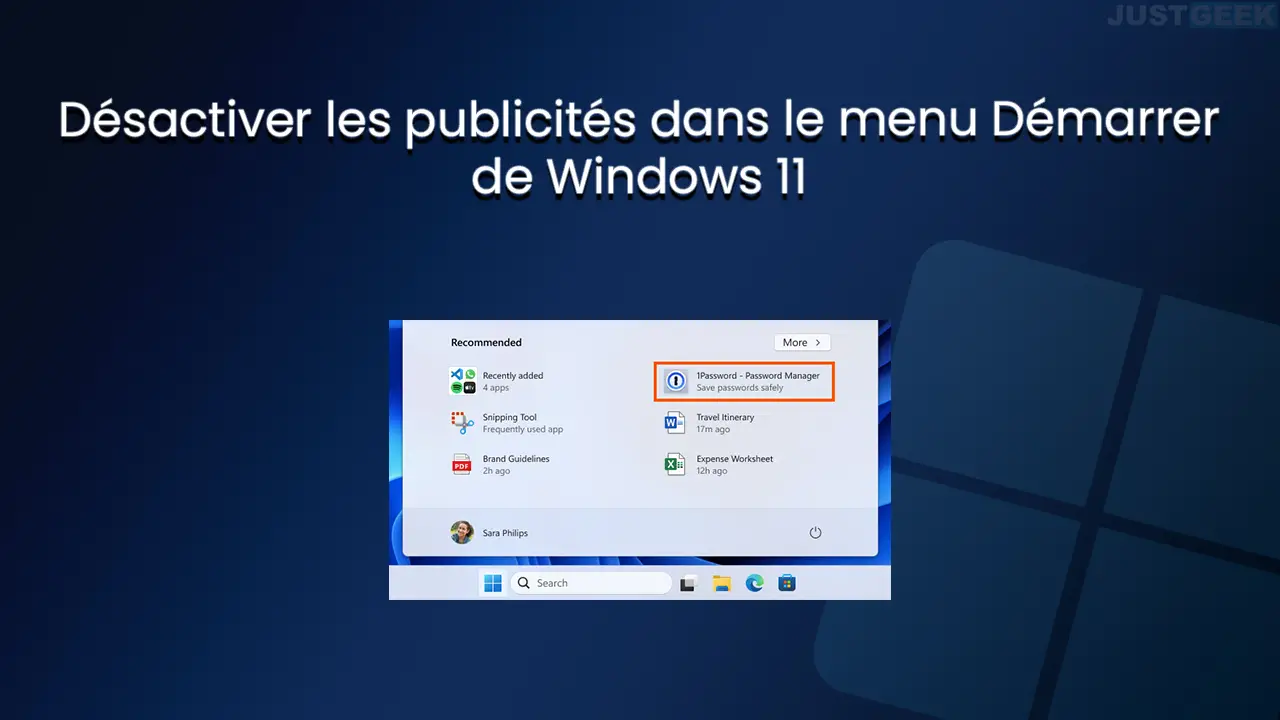 Désactiver les publicités dans le menu Démarrer de Windows 11