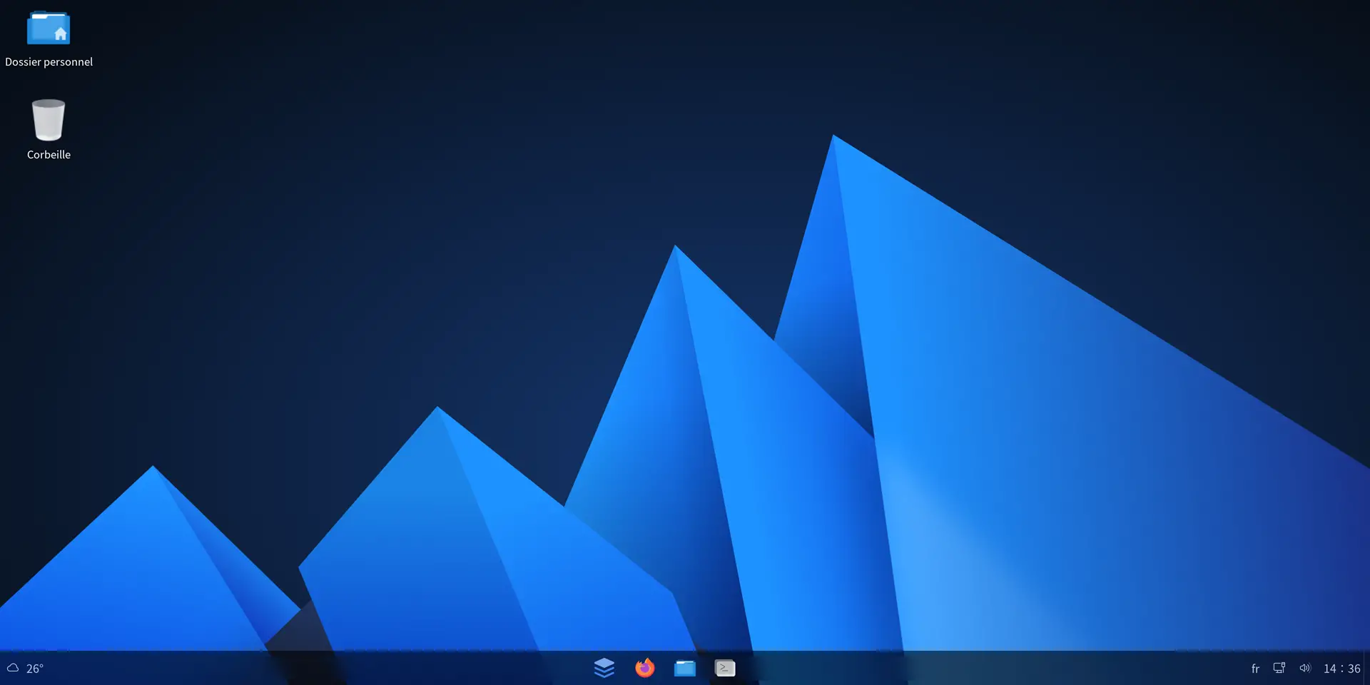 Bureau d’AnduinOS après redémarrage, interface simple et épurée