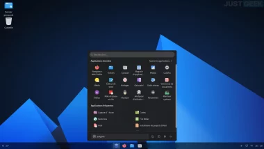 Menu Démarrer d'AnduinOS affichant les applications installées – interface proche de Windows 11 sur une distribution Linux basée sur Debian