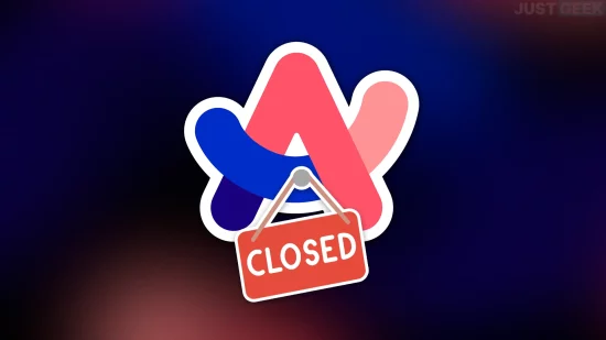 Logo du navigateur Arc avec une pancarte "Closed", illustrant la fin de son développement
