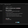 Capture de l’application Darkwrite avec une note d’idées d’articles pour JustGeek