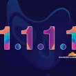 Illustration du DNS 1.1.1.1 de Cloudflare avec son logo sur fond sombre
