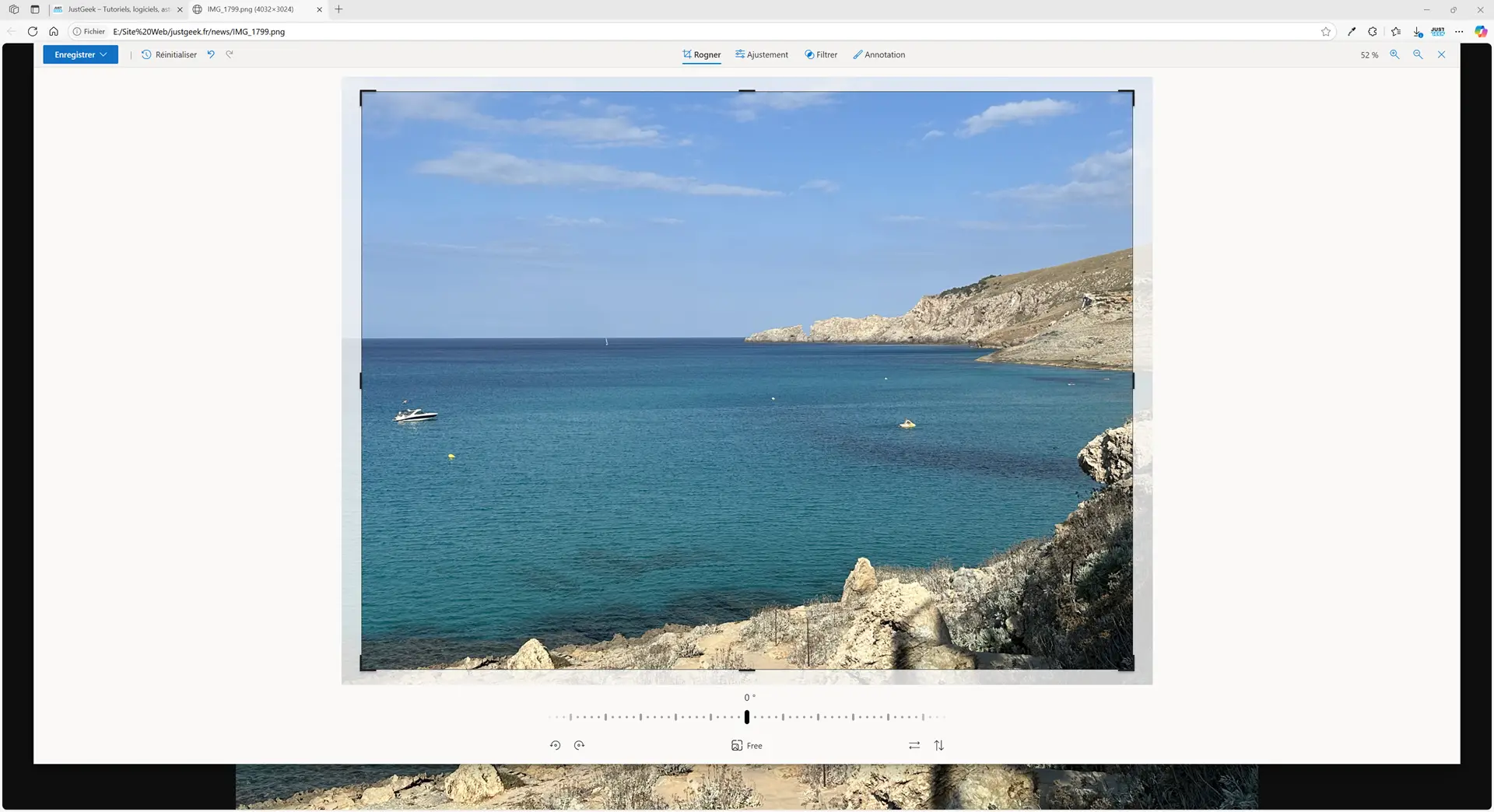 Capture de l’éditeur d’image de Microsoft Edge avant sa suppression dans la version 137