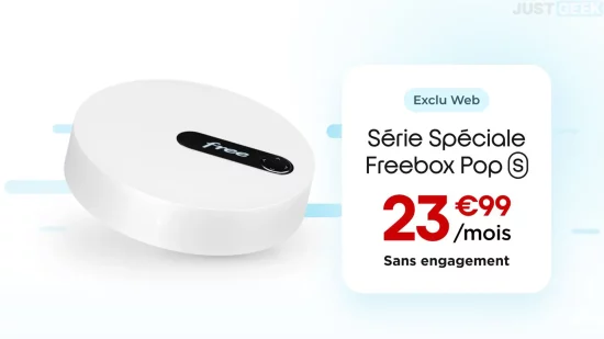 Offre web Freebox Pop S à 23,99€/mois sans engagement, Série Spéciale proposée par Free