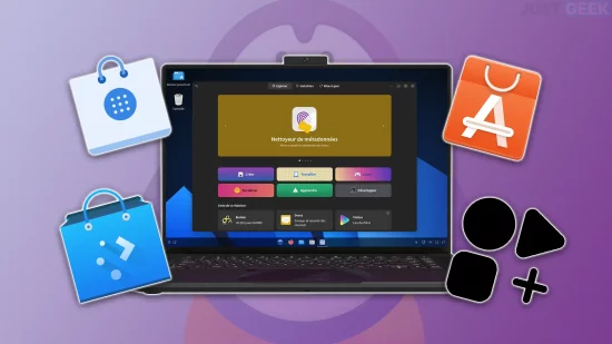 Aperçu des magasins d’applications GNOME Software, KDE Discover et Flathub sur Linux