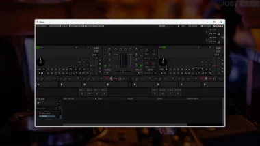Capture d’écran de l’interface du logiciel DJ Mixxx