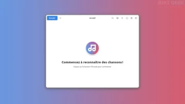 Aperçu de l’interface de Mousai, l’application pour identifier une musique sous Linux