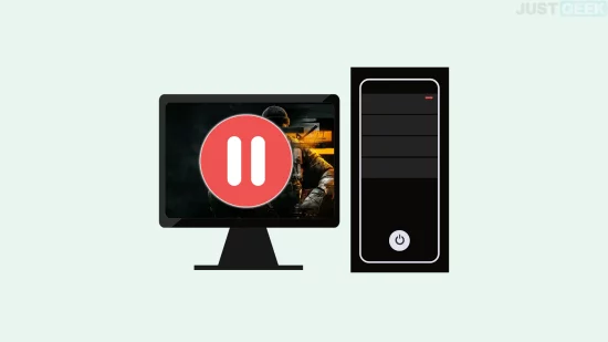 Illustration d’un PC avec un jeu mis en pause, représentant le fonctionnement de Nyrna pour suspendre une application ou un jeu sur Windows et Linux