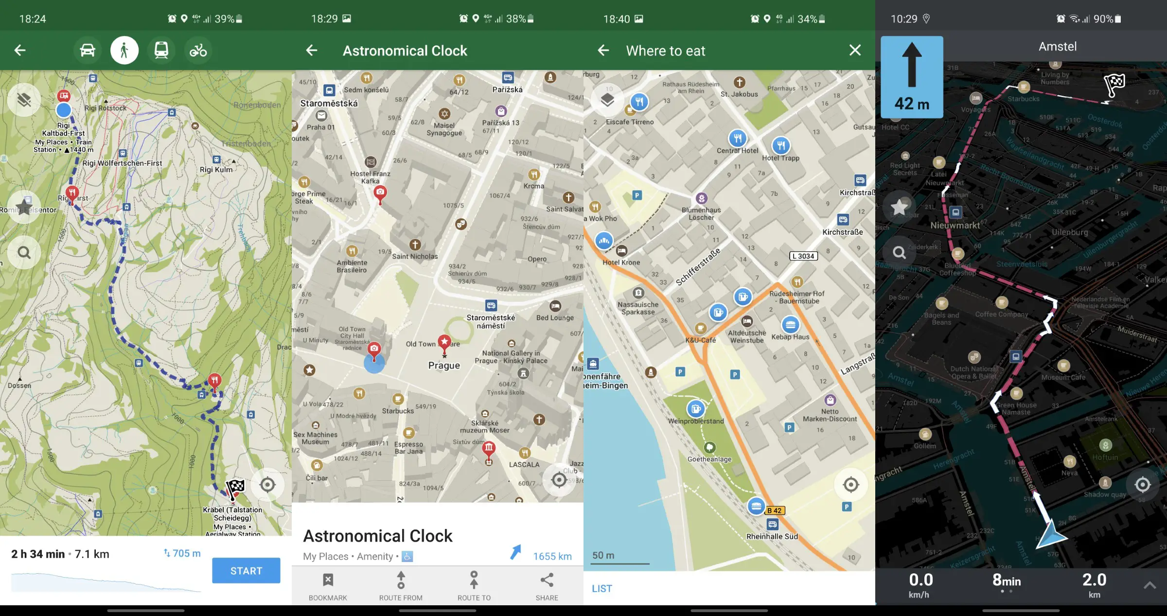 Interface de Organic Maps, application GPS open source avec cartes hors ligne sur Android et iOS