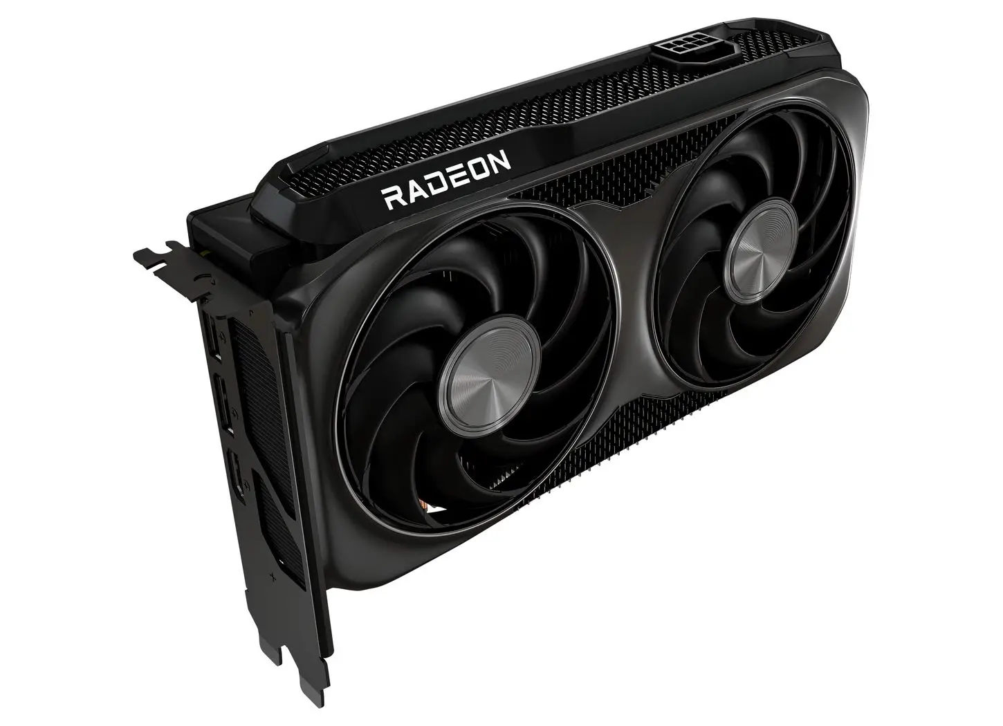 Vue des connecteurs et du système de refroidissement de la Radeon RX 9060 XT