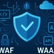 Illustration des différences entre WAF et WAAP pour la protection des applications web et des API, avec des icônes de cybersécurité