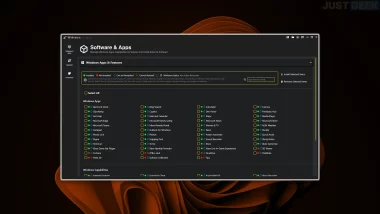Capture de Winhance – interface principale pour alléger et personnaliser Windows 11 et 10