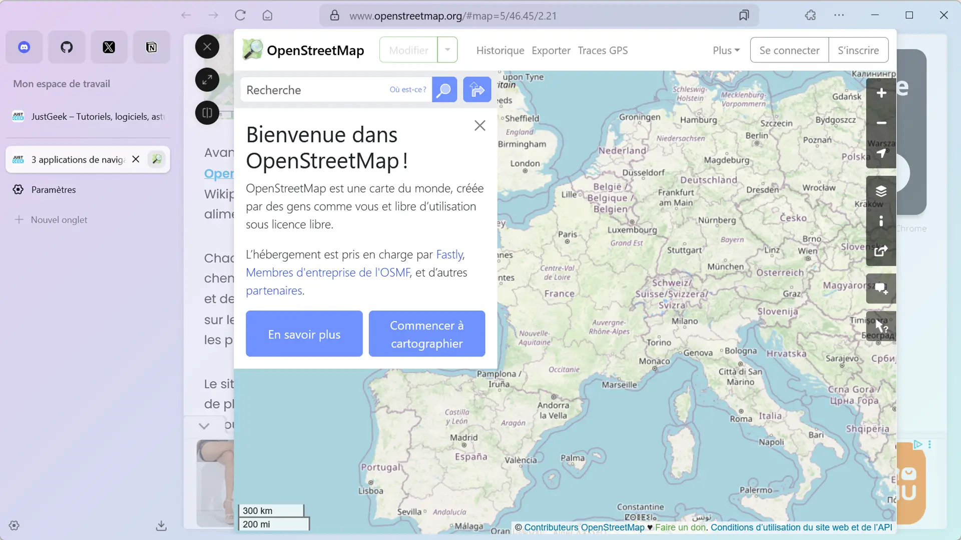 Zen Browser avec aperçu d'un lien