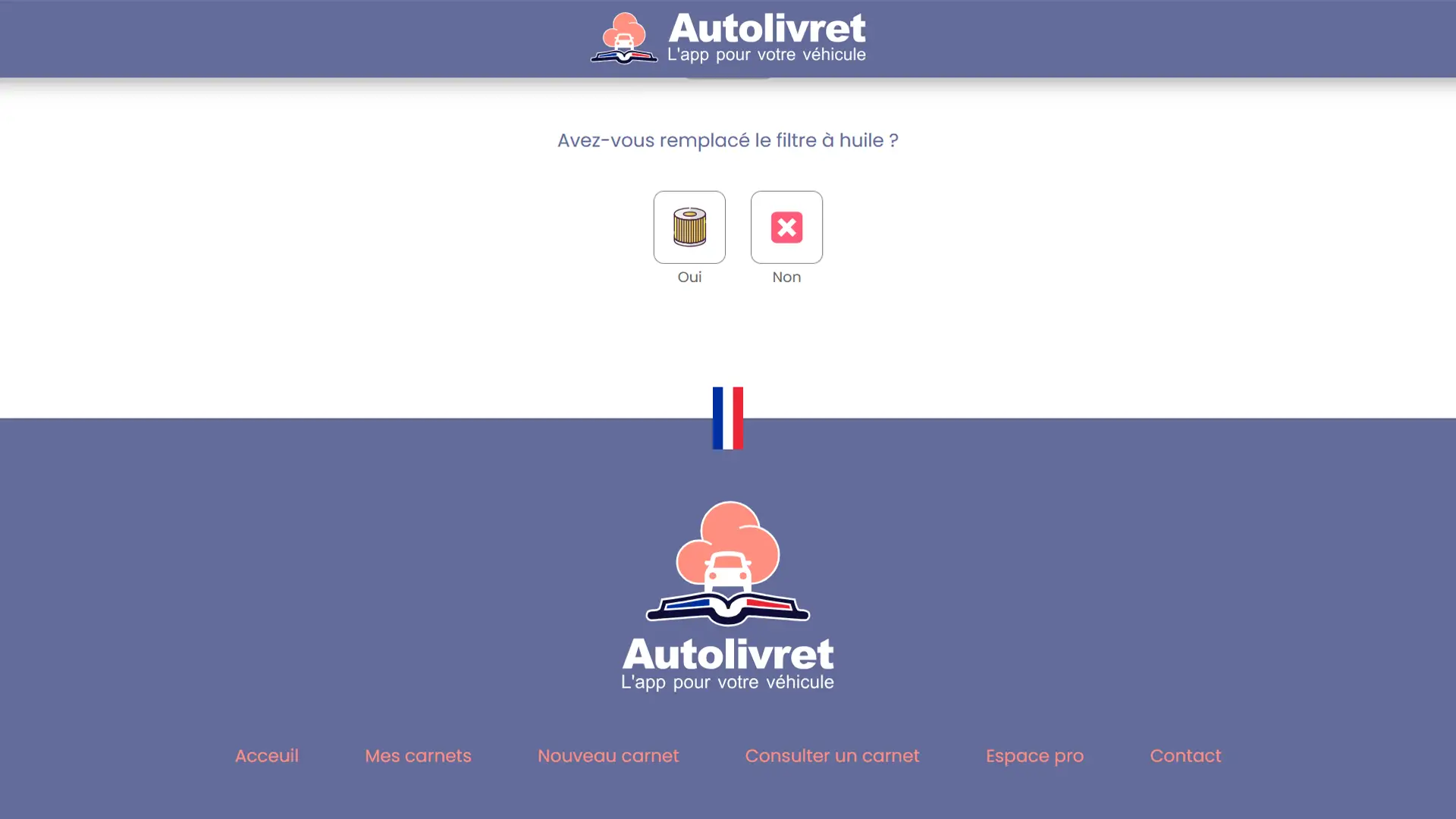 Confirmation du remplacement du filtre à huile lors de la vidange