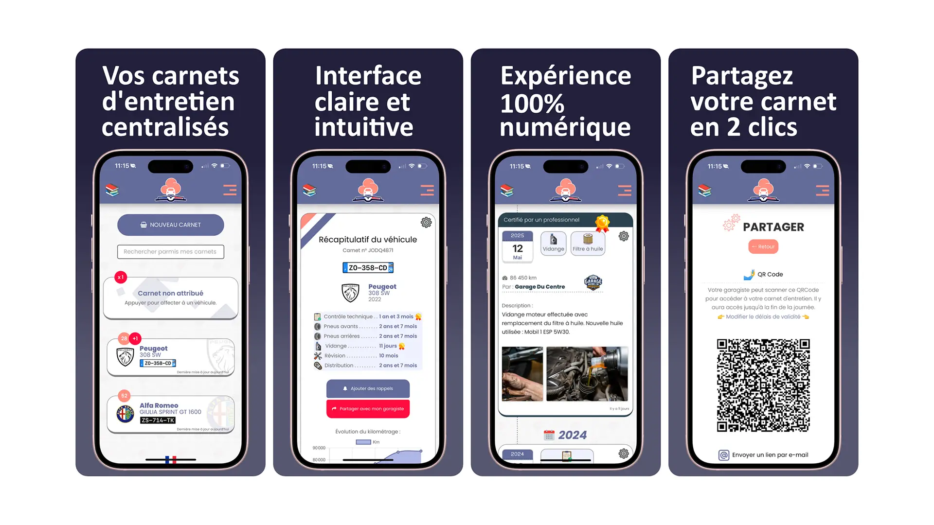 Présentation mobile des fonctionnalités : centralisation, partage, expérience numérique