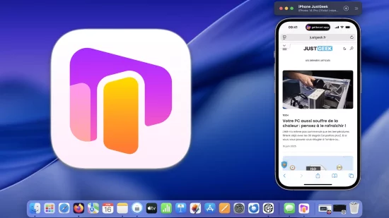 Affichage de l’écran d’un iPhone sur un Mac avec l’application Bezel