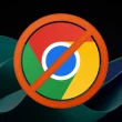 Logo de Google Chrome barré sur fond de Windows, illustrant le blocage du navigateur par Family Safety