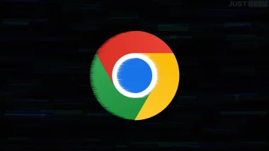 Logo de Google Chrome sur fond sombre avec effet de glitch, illustrant une faille de sécurité critique