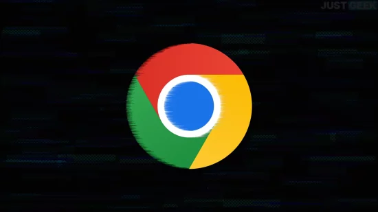 Logo de Google Chrome sur fond sombre avec effet de glitch, illustrant une faille de sécurité critique