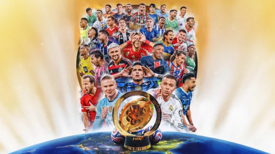 Visuel officiel de la Coupe du monde des clubs 2025 avec les joueurs stars des 32 équipes participantes