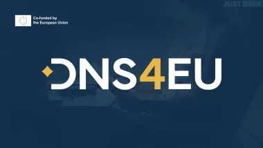 Logo officiel de DNS4EU, le résolveur DNS public européen soutenu par l’Union européenne