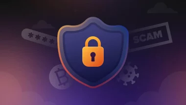Illustration du bouclier de protection du navigateur DuckDuckGo contre les arnaques en ligne